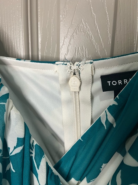 Torrid 3 Teal & White One-Shoulder Floral Midi Dress, Beach, Party - Picture 4 of 9